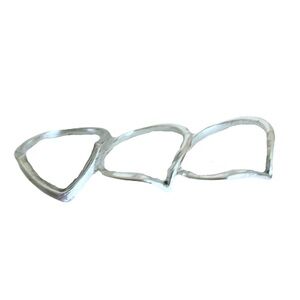 New Sterling Silver Handmade Bohemian Flying V 3 Piece Minimalist Ring Set